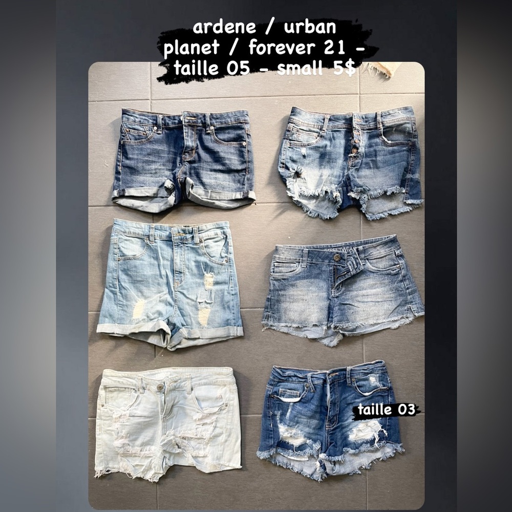 lot de shorts